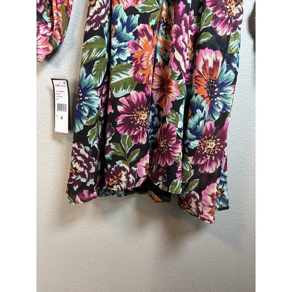 Donna Ricco Dress‎ Floral Multi Color Size 4 Long Sleeve Spring Summer NEW - Picture 10 of 11
